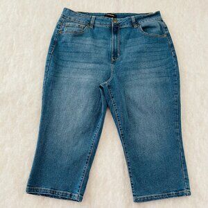 D. Jeans Womens Denim Blue High Rise Preppy Streetwear Style Capri Jeans Size 16